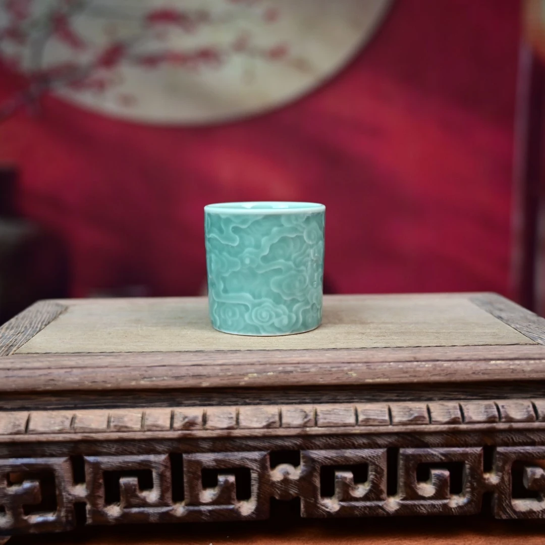 1S祥云 青瓷 扳指杯（深色）F039