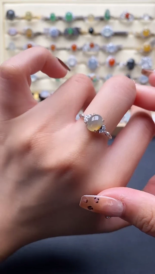 银S925镶嵌戒指翡翠3333333+1