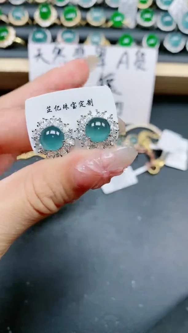 翡翠戒指银S925镶嵌111111