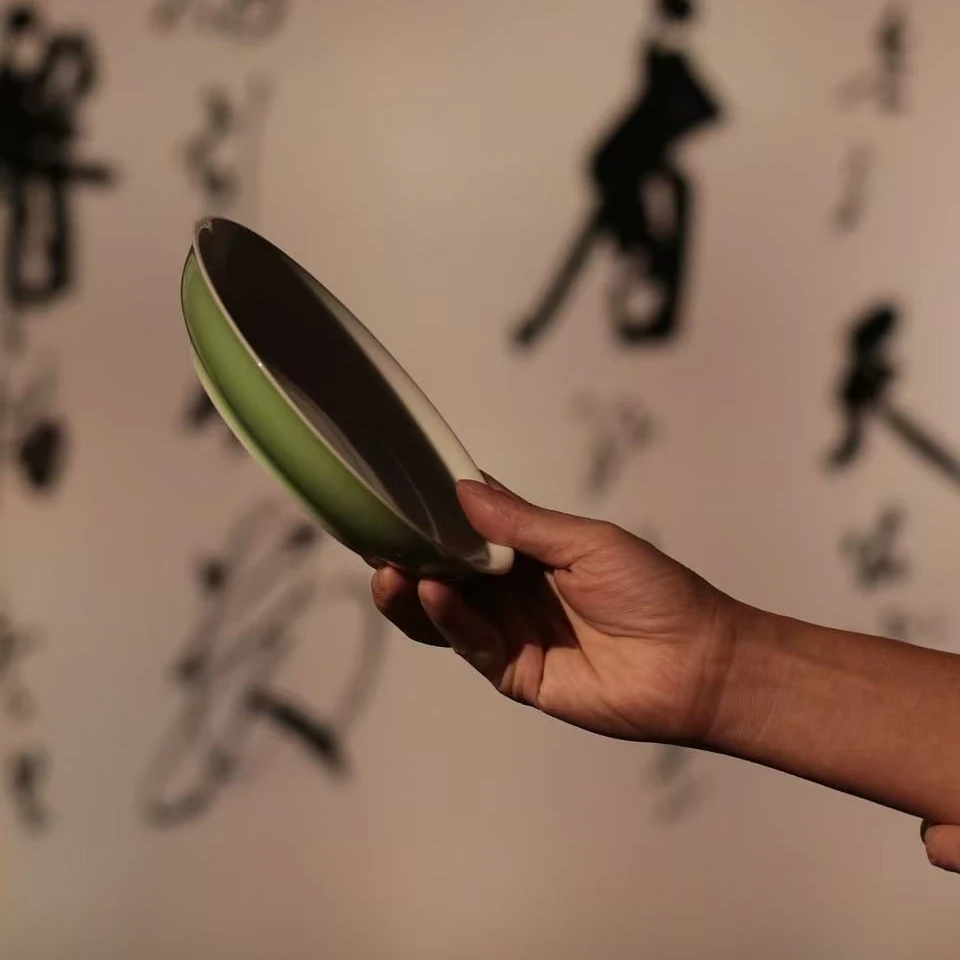 【明令窑】翡翠绿壶承