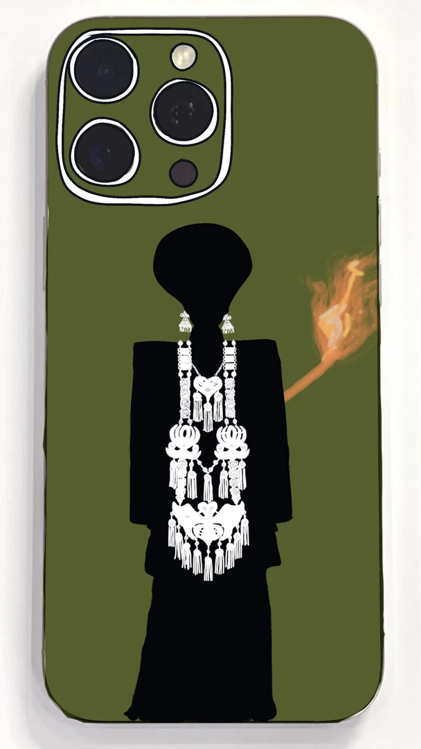 适用多型号定制彝式手机壳阿都女郎背影防摔保护联系客服选型号