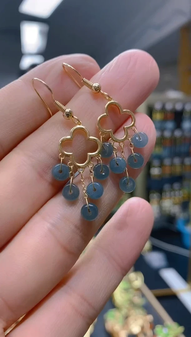 【闪购商品】翡翠耳饰合金0483翡翠耳钩