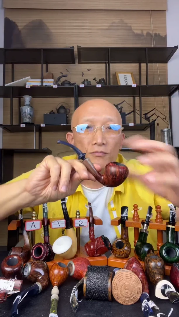 木纯手工意大利石楠木烟斗二手