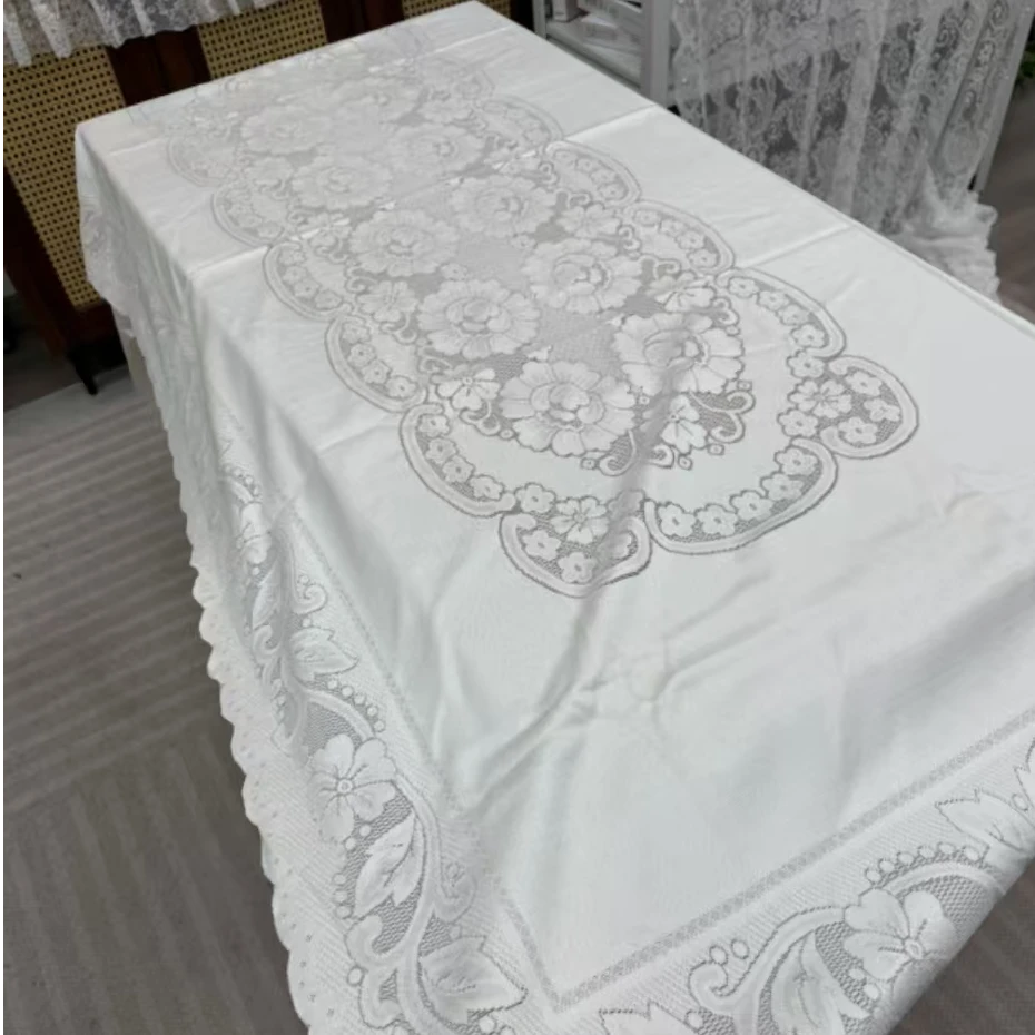 90*160cm/130*130cm 长/正方形蕾丝法式盖巾餐桌茶几钢琴沙发靠背