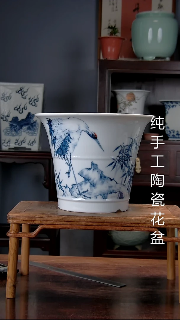 景德镇手工陶瓷花盆.微瑕