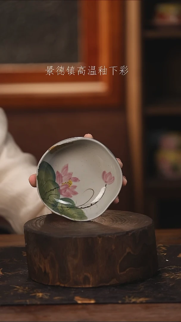 陶瓷景德镇高温釉下手绘陶瓷@L352@
