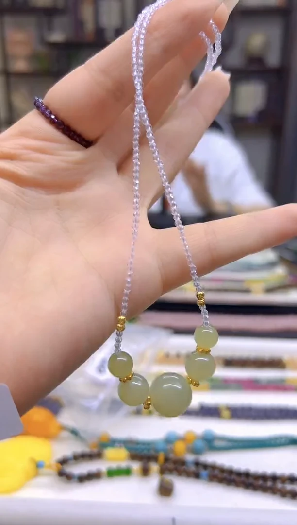 和田玉未镶嵌颈饰DIY款X642