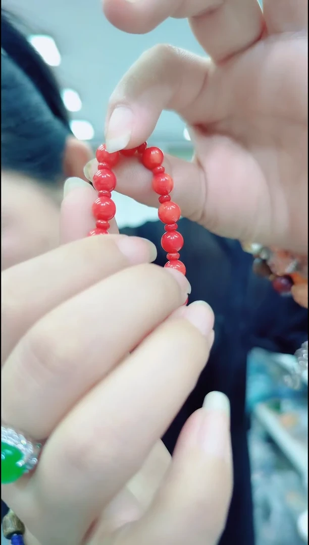 玛瑙/玉髓颈饰合金17142红手串