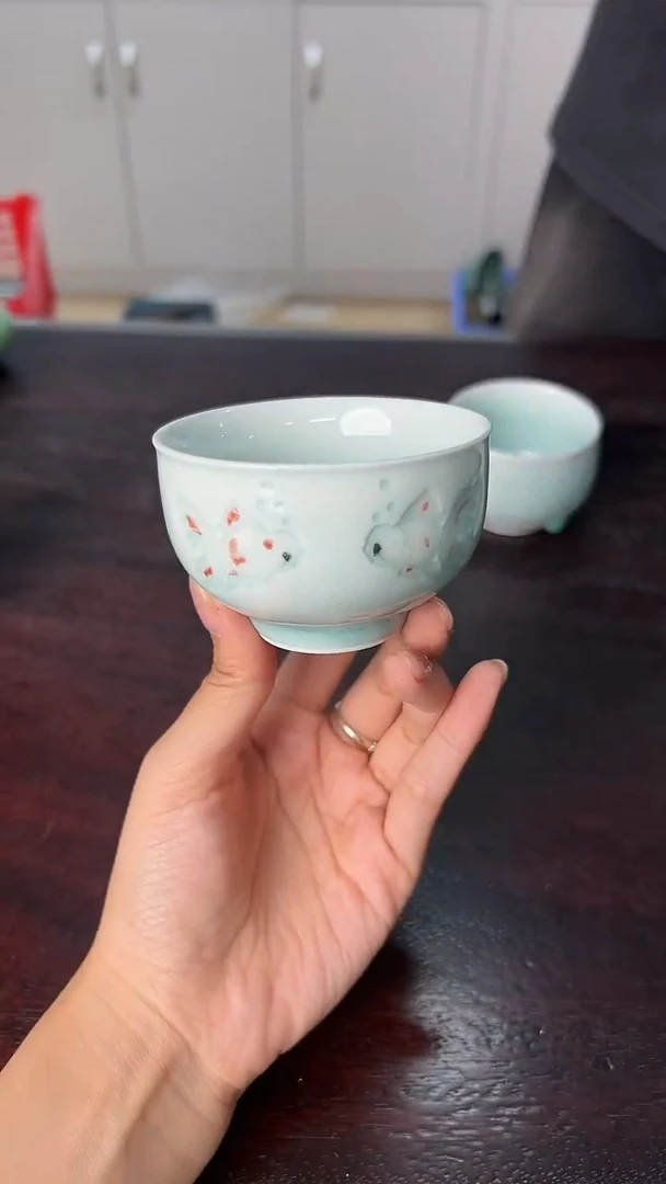 龙泉云间青瓷小米茶器