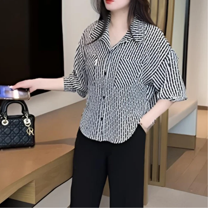 春秋穿搭衬衫休闲时尚洋气气质显瘦减龄女神上衣