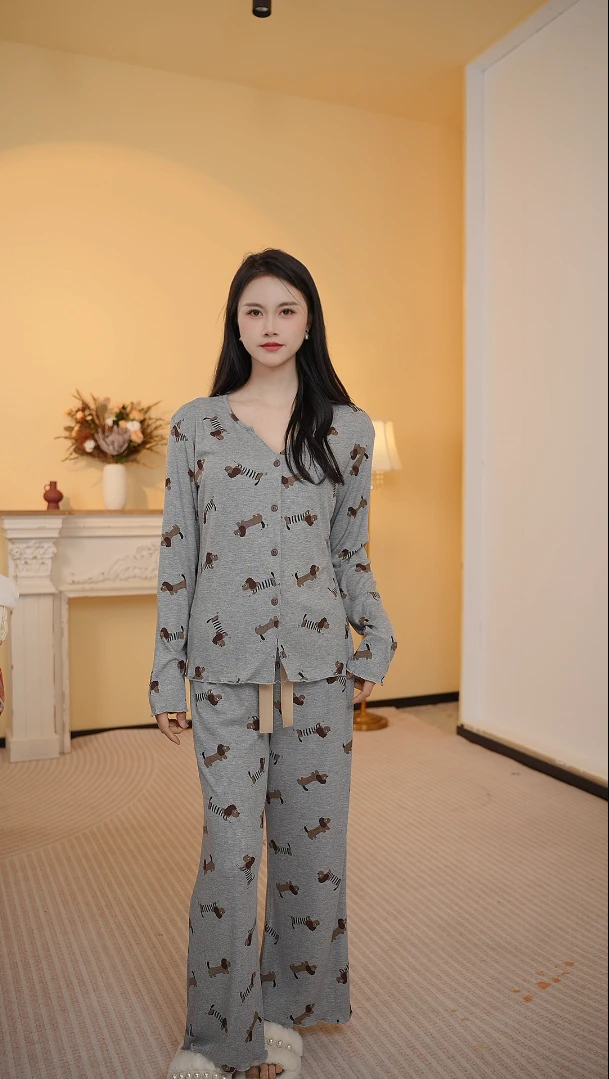 （腊肠狗）春季上新长袖长裤睡衣家居服套装