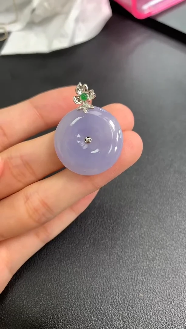 翡翠18K金镶嵌颈饰模式推广期48小时鉴赏期