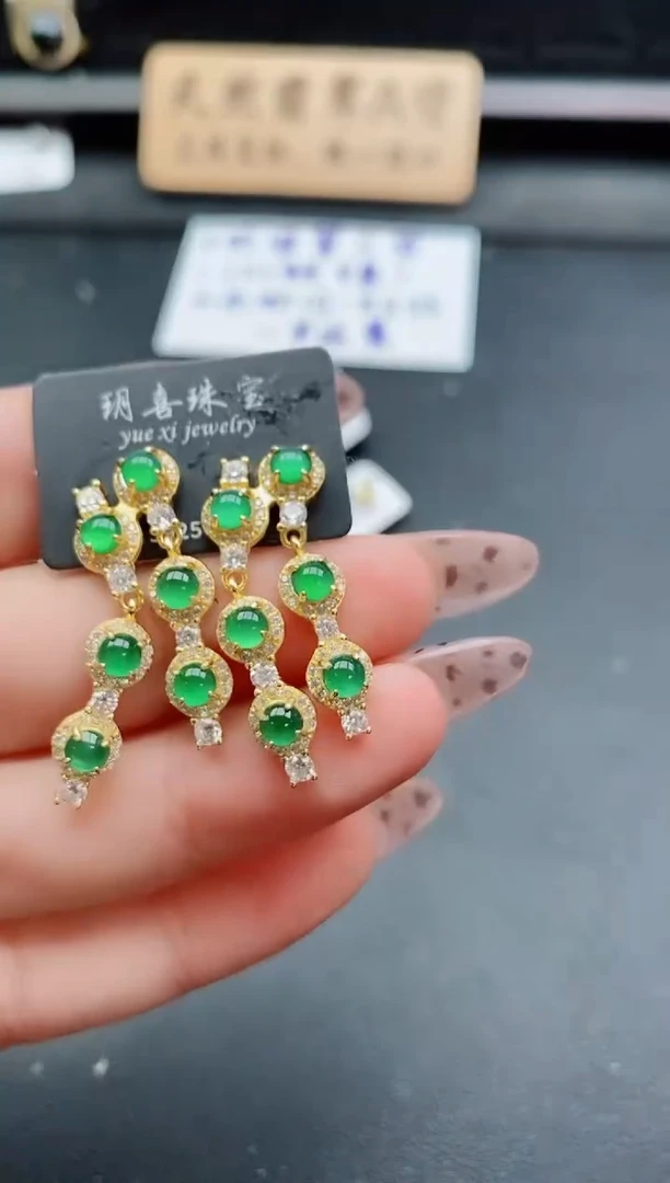 银S925镶嵌戒指翡翠1