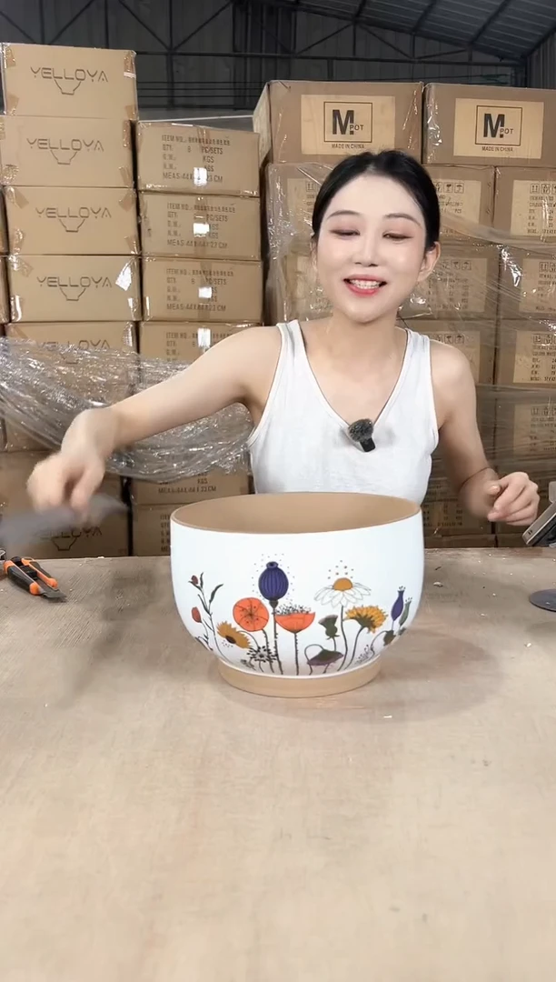 大碗紫砂彩色中号21x14