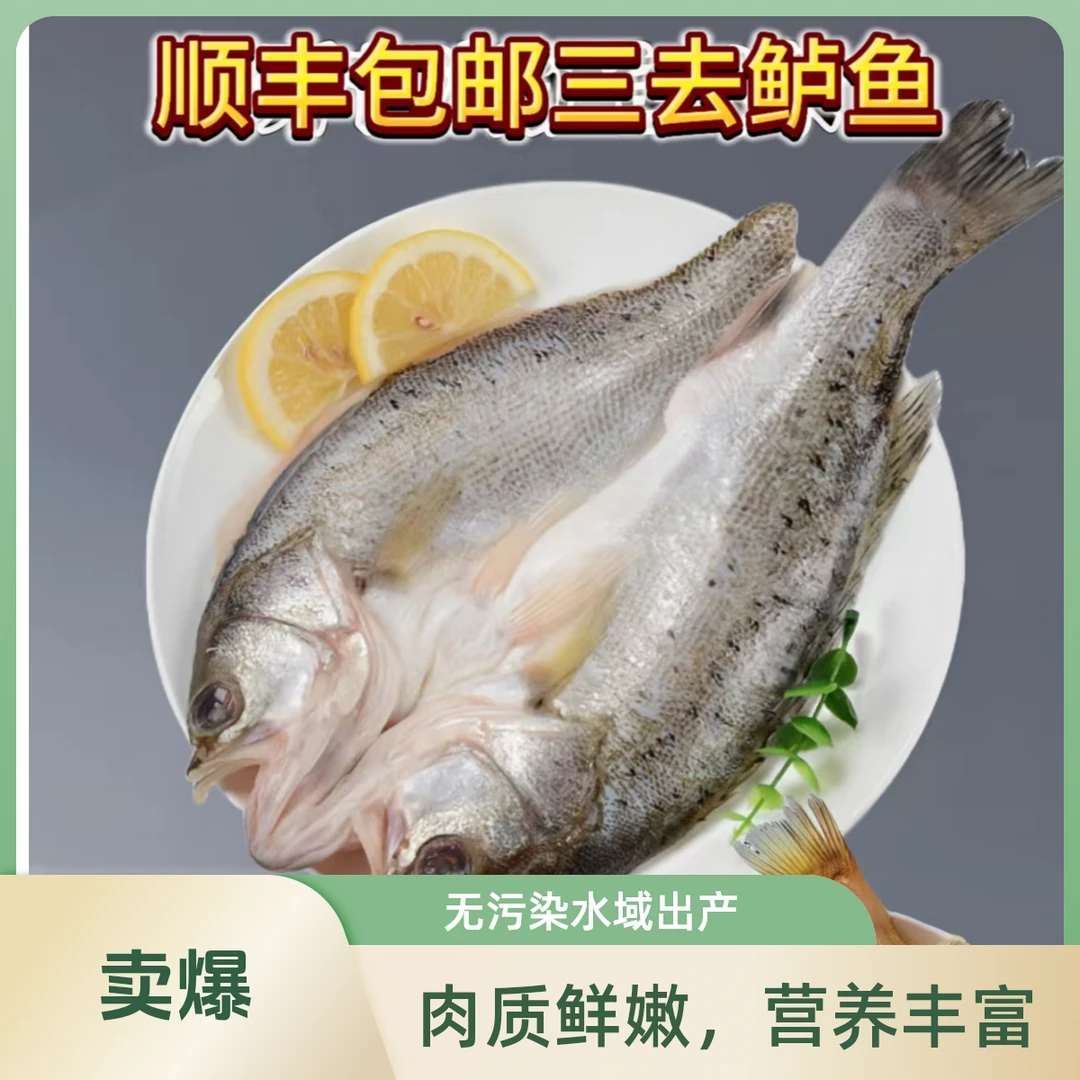 【只发新疆】新鲜锁冻鲈鱼 开背鲈鱼 去鳞去内脏 带包装每条500-600克
