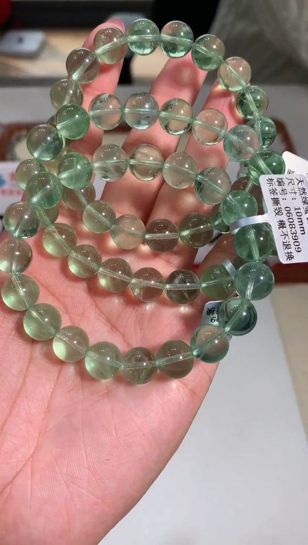 【闪购商品】萤石手链未镶嵌10mm绿萤石手链多样性发其一