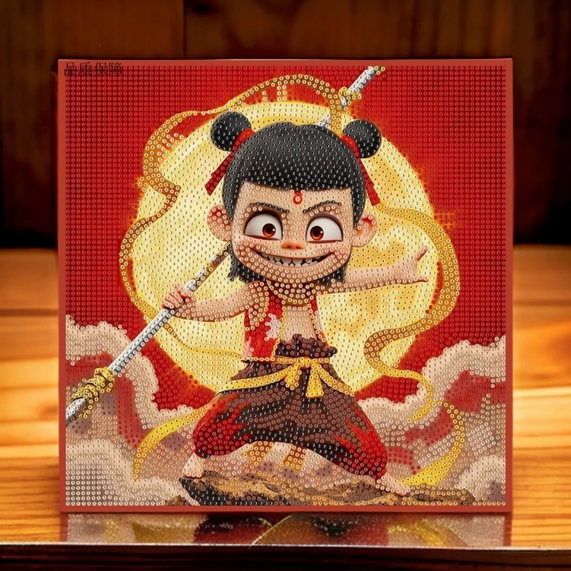 哪吒钻石贴画动漫经典国潮手工DIY材料包解压玩具摆件满钻暑假