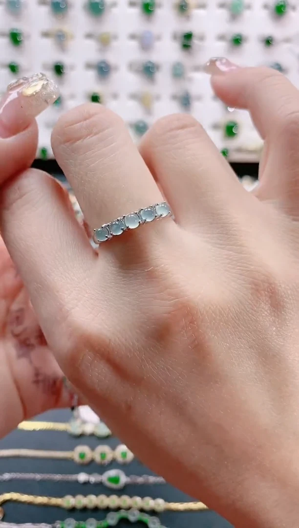 【闪购商品】翡翠戒指银S925镶嵌天然翡翠