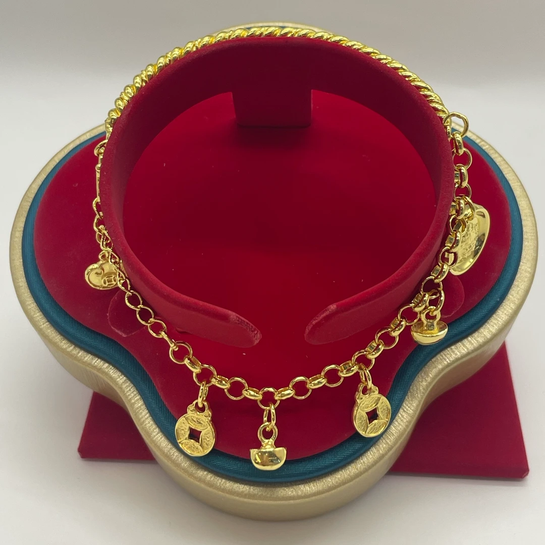 足银手链 黄财神半镯手链（简约时尚）