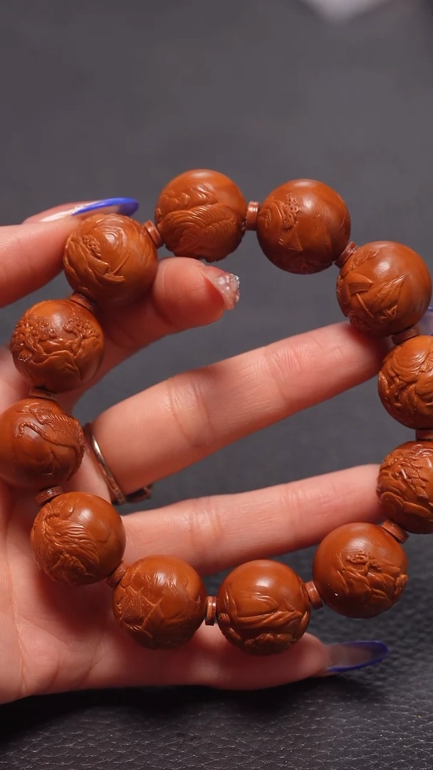 手串橄榄核2.0/正圆虎啸山林