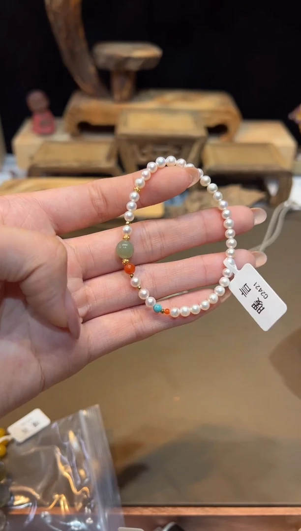 未镶嵌手链淡水珍珠手饰@@C2421