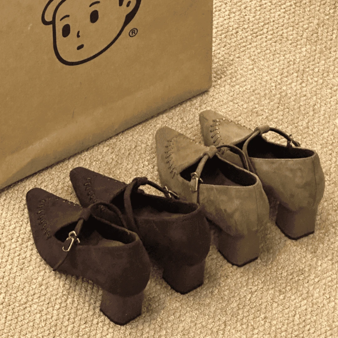 婉婉鞋不累脚小个子增高7CM玛丽珍鞋2025秋冬新款浅口粗跟单鞋女