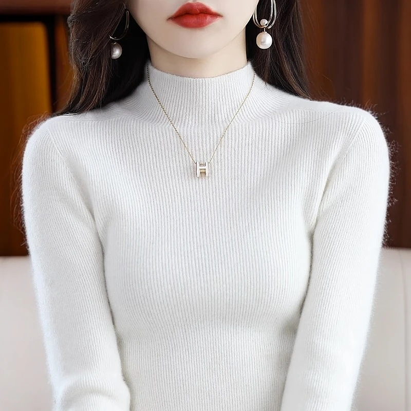 针织衫女打底衫内搭高级感新款长袖薄款洋气上衣女士毛衣百搭修身