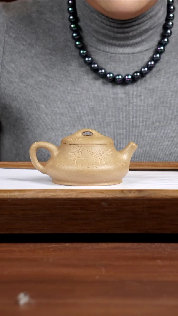 【闪购商品】紫砂茶壶四号井墨绿泥柱础200CC