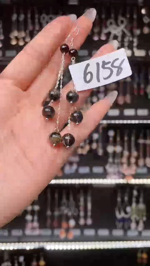 紫晶耳饰银S925镶嵌喜欢拍