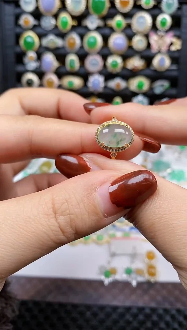 银S925镶嵌戒指翡翠155