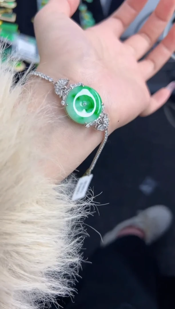 【闪购商品】翡翠手链银S925镶嵌Y翡翠/支持复检/一件