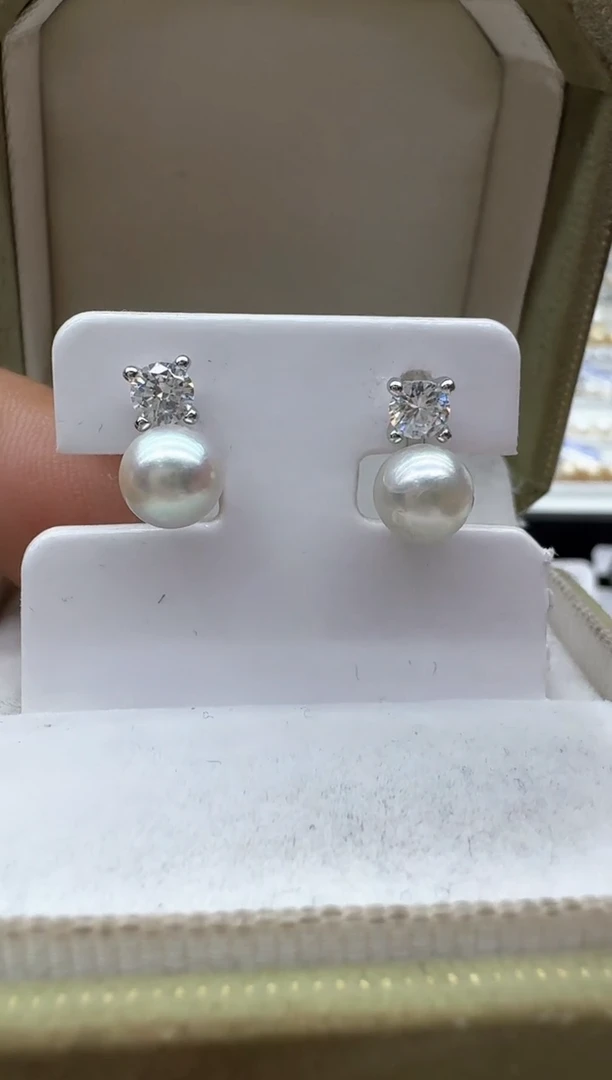 【闪购商品】海水珍珠耳饰银S925镶嵌非基地发货不带证书