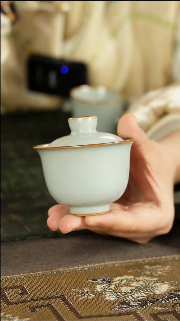 善窑厂汝窑元宝盖碗