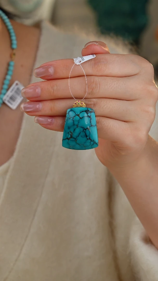 【闪购商品】绿松石吊坠(不含链)18K金镶嵌1