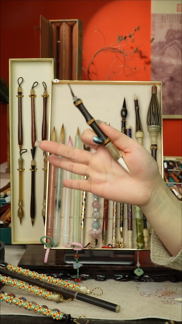 353号闪孤品高货毛笔链接 清水试笔 蘸墨不退