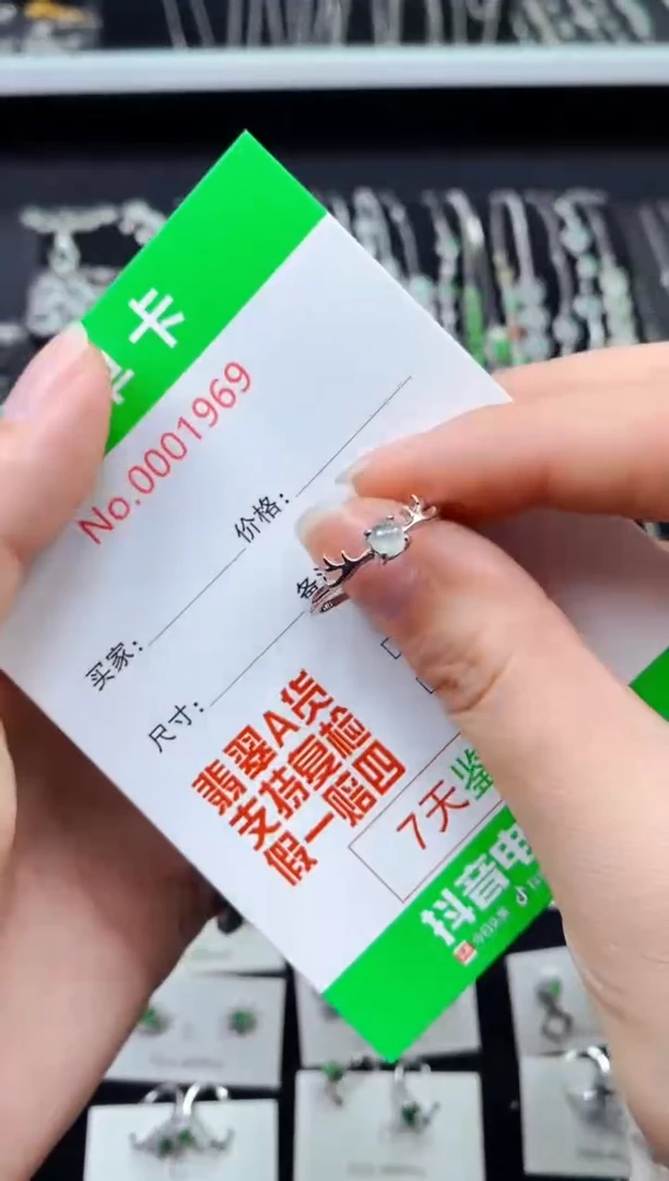 【闪购商品】翡翠戒指银S925镶嵌1969