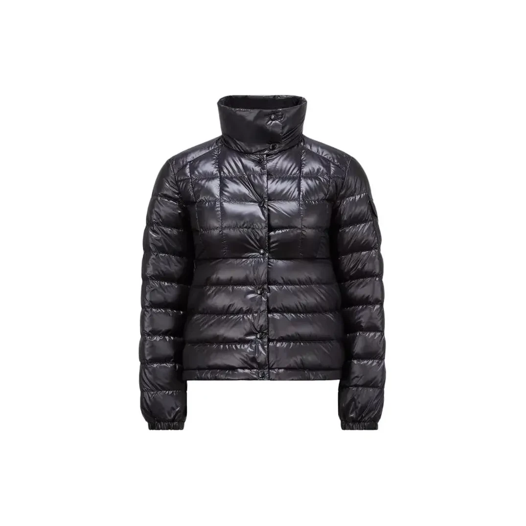 全新未使用 MONCLER 纯色亮面立领长袖羽绒夹克外套