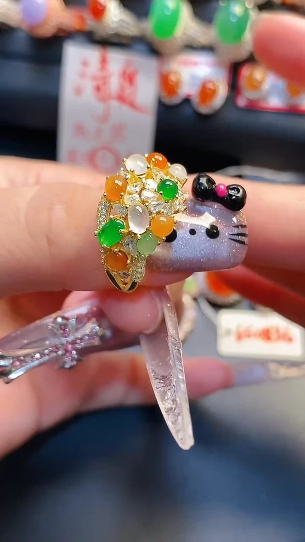 银S925镶嵌翡翠耳饰天然