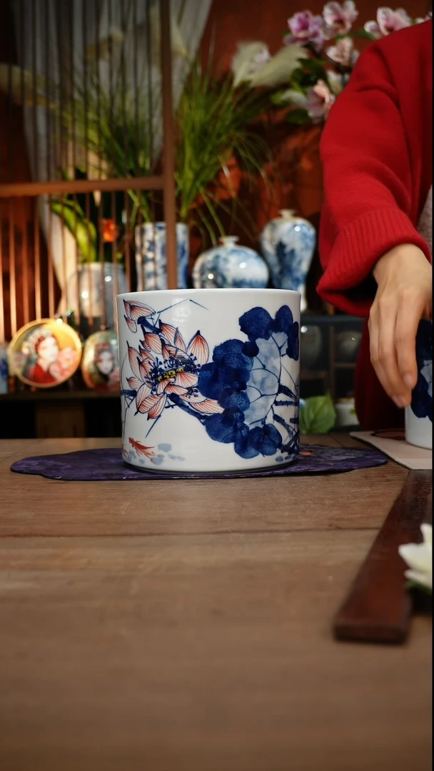 当代高温釉下彩手绘陶瓷餐具