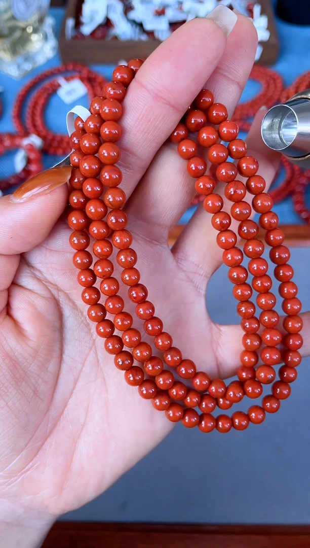 未镶嵌手串南红玛瑙N10凉山瓦西料正色柿子火焰多圈