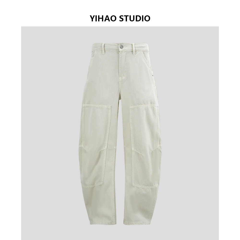 秋季新款弯刀牛仔裤美式时尚立体剪裁结构百搭长裤