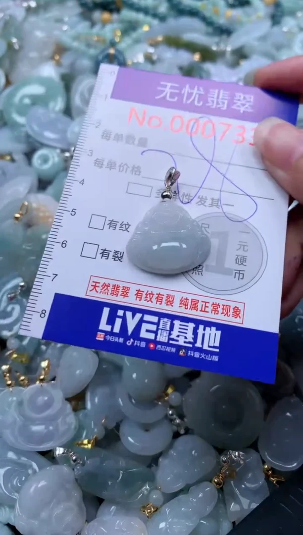 翡翠未镶嵌吊坠(不含链)7338