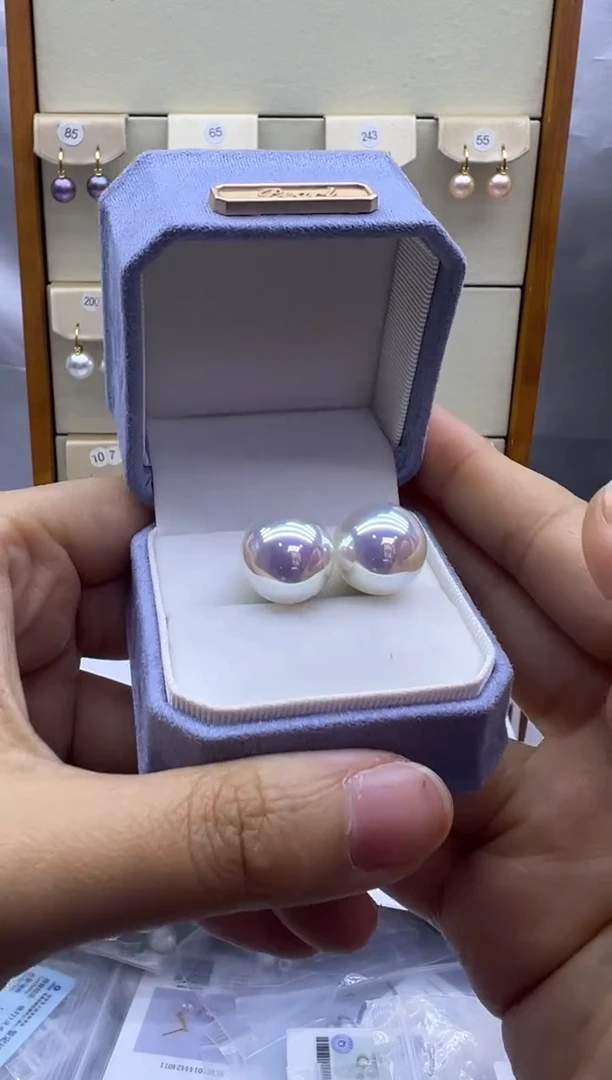 银S925镶嵌耳饰淡水珍珠450