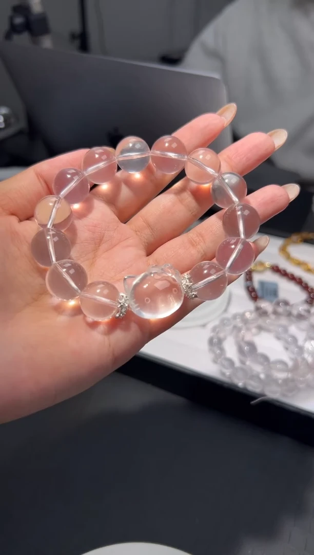 未镶嵌手链水晶kittydiy15mm奶白晶