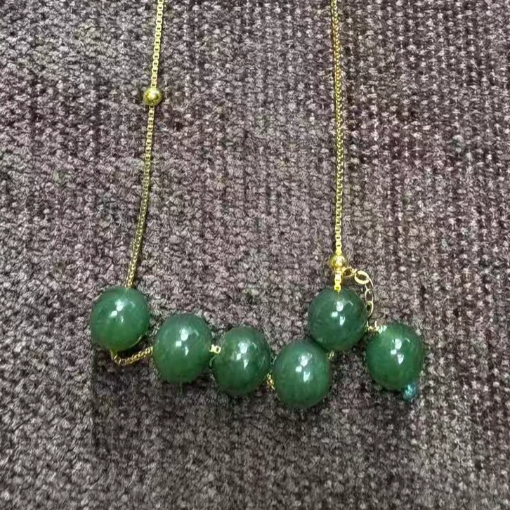 s925卡6mm颈联项链（6颗）