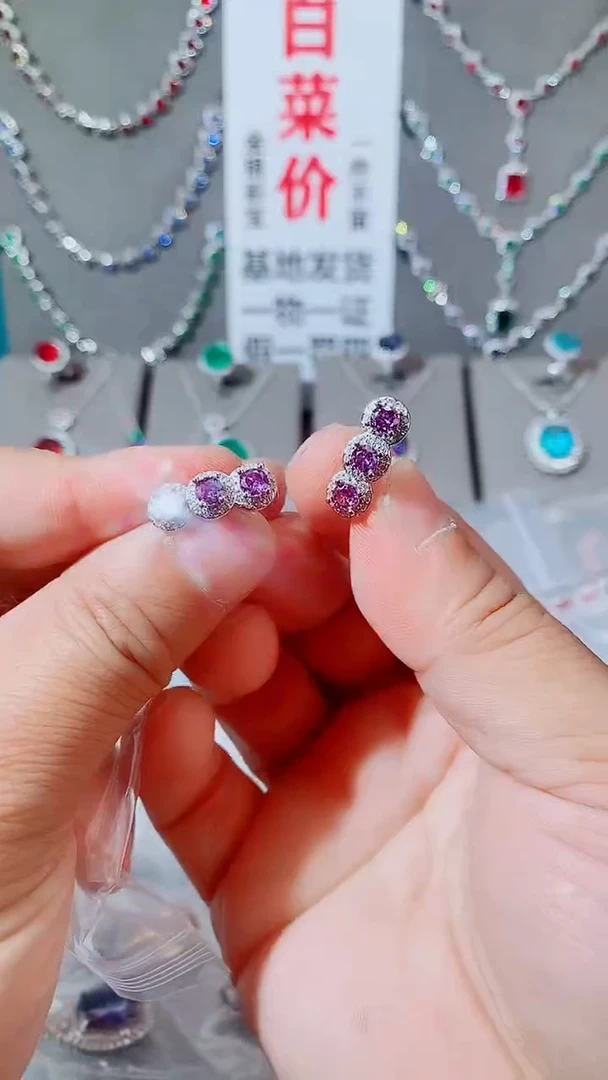 紫晶耳饰未镶嵌紫水晶耳扣