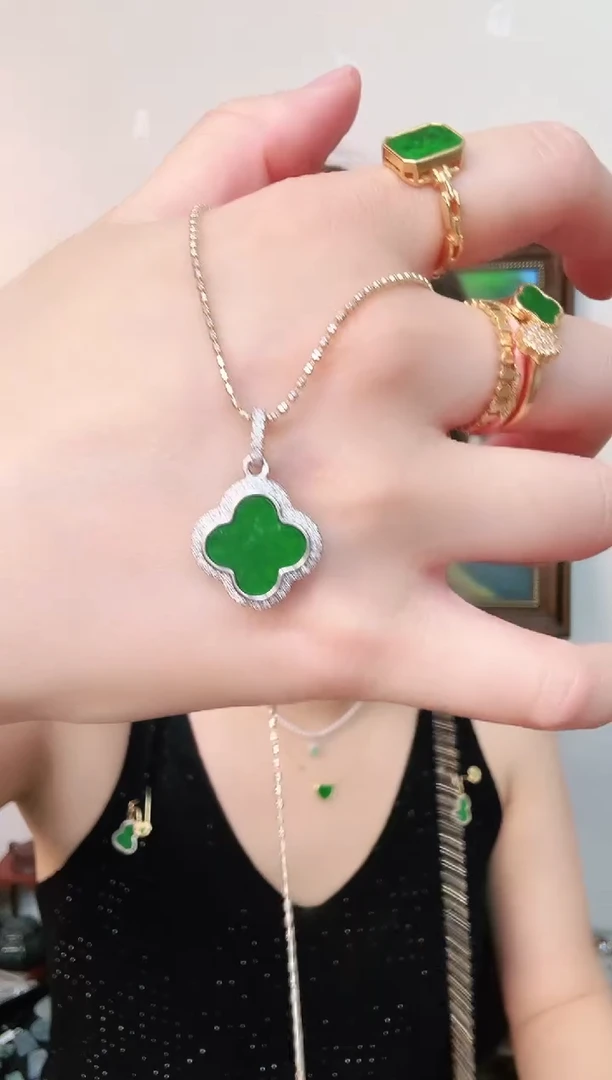 翡翠银S925镶嵌吊坠(不含链)吊坠