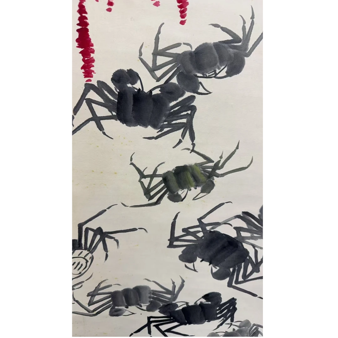 齐老款 螃蟹立轴 102 50 4.5平尺