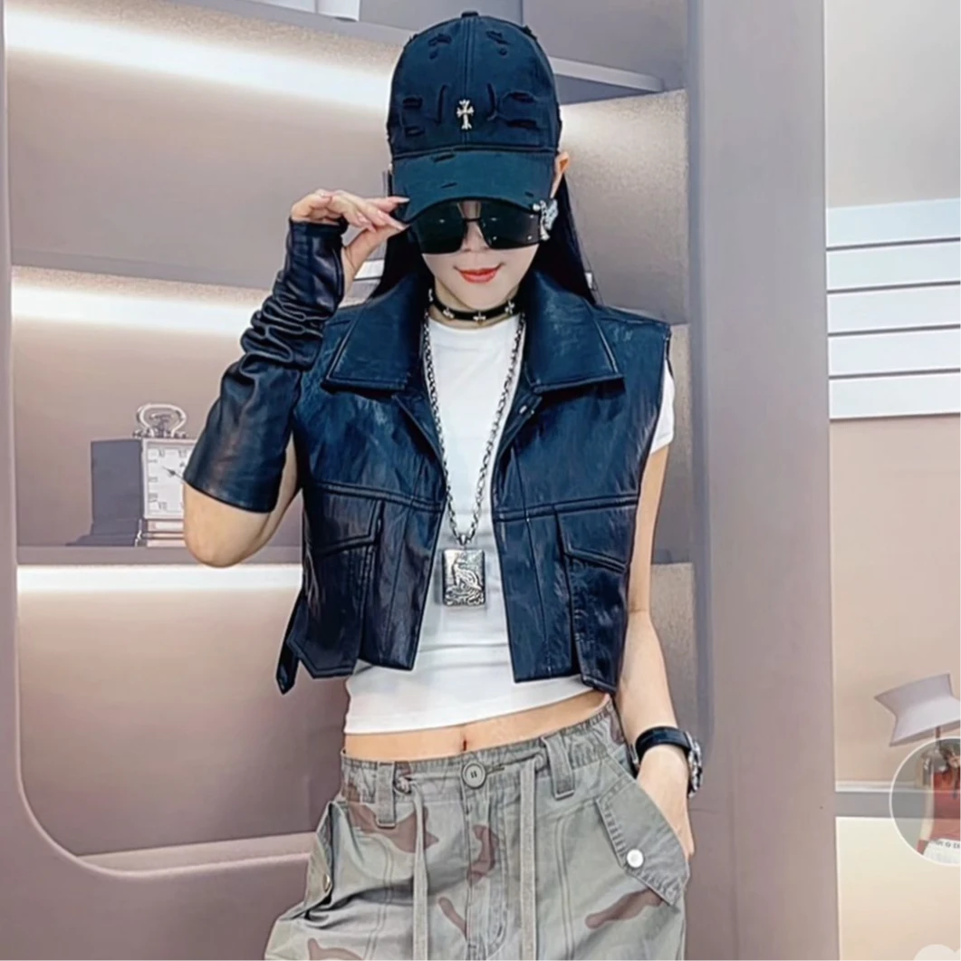 秋妹时尚个性马夹短款洋气马甲