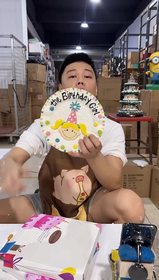 瓷片b款原盒女孩盘子